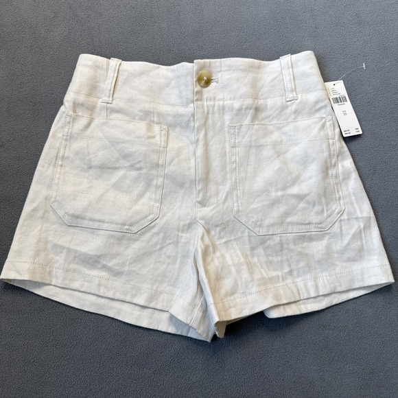 NWT Maeve Colette Shorts Womens 25 Ivory High Rise Patch Pockets